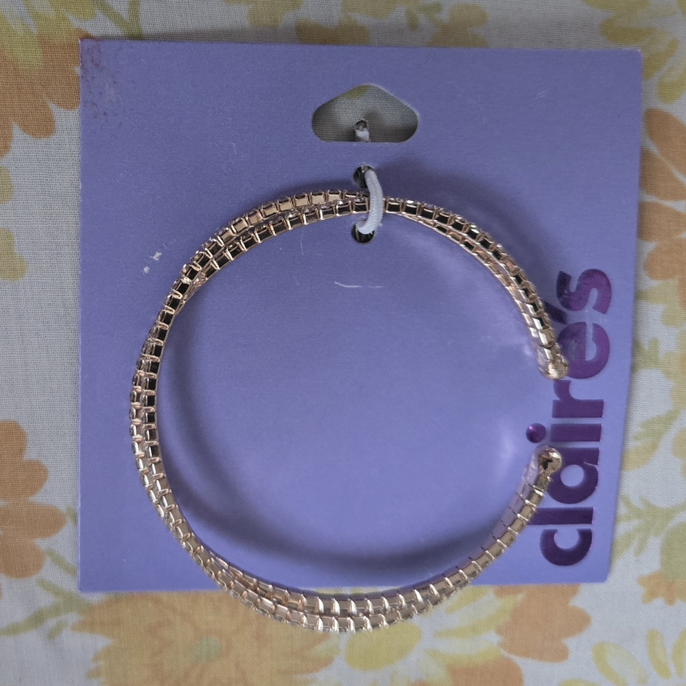 Claire's Textured Gold Hoop Earrings